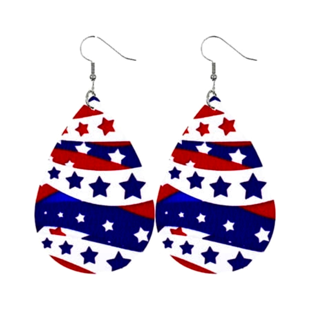 Patriotic Stars, Red White and Blue Earrings